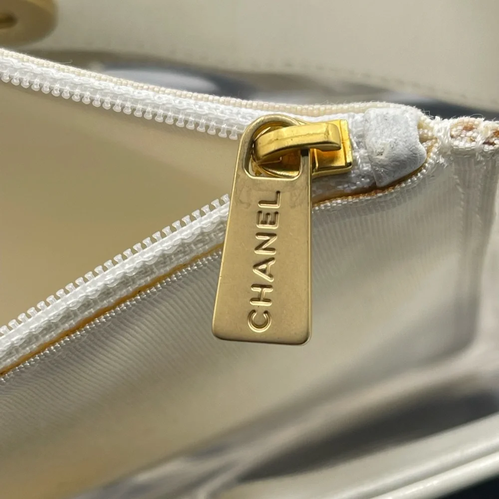 Chanel Vinyl Clear Triple CC Logo Coco Transparent Plastic Tote Shoulder Bag - Picture 12 of 16